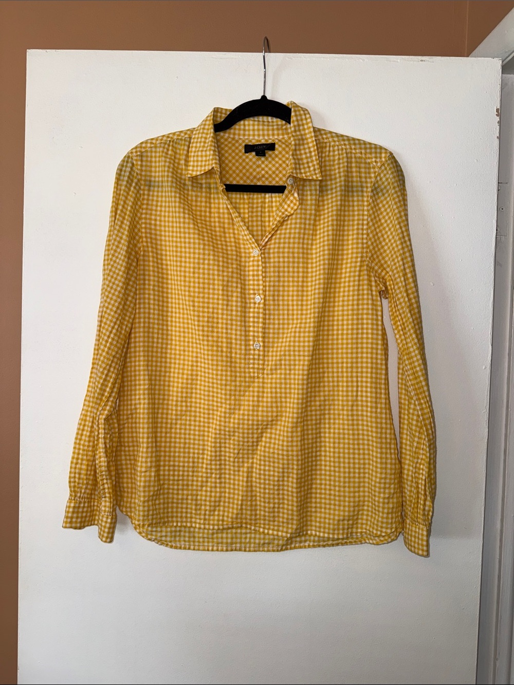 J. Crew Yellow Gingham Blouse